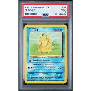PSA 9 MINT Psyduck 65/82 Pokémon 2000 Team Rocket Unlimited Common Graded Card